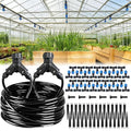 NACNO118FT Greenhouse Misting Cooling System - DIY Automatic Irrigation Kit for Hanging Plants Patio &amp Garden. Adjustable Atomizing Nozzles with 1/4 Tubing &amp Quick Connector Design.