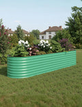 GarveeLife 8x2x2 ft Galvanized Raised Garden Bed - 24“ Tall Metal Planter Box for Vegetables Flowers Herbs Rust-Resistant Outdoor Garden Box Easy Assembly Raised Beds for Gardening Green