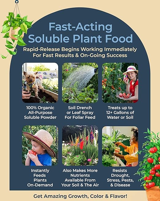 Organic Plant Magic - Truly Organic™ Easy to Use Soluble Plant Food Shaker: All-Purpose Fertilizer Concentrate for All Flower Vegetable Herb Fruit Tree Indoor Garden &amp House Plants [Two 3 oz Shake