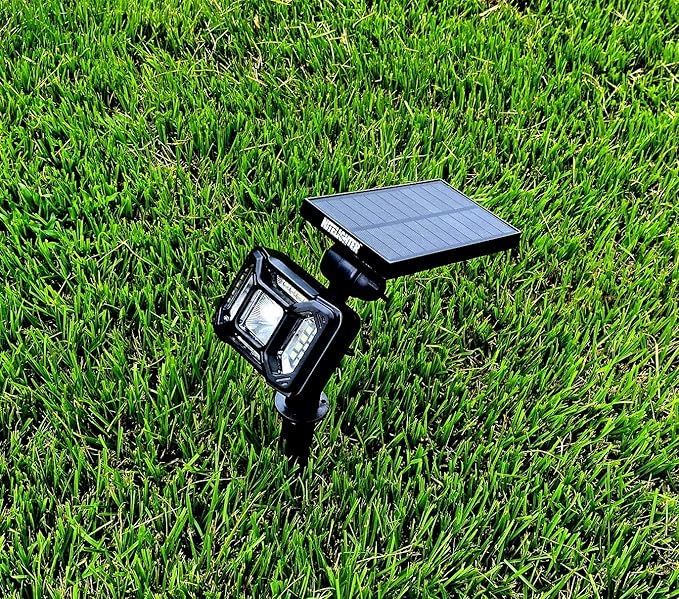 Outdoor Solar Powered Lights for Yard - Outdoor Adjustable Waterproof Landscape Uplighting for Flag Tree Plant Statue Installs on Ground or Wall 2-Modes of Lightning 2-Pack