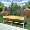 VEIKOU Raised Garden Bed 6 x 3 x 2FT Raised Garden Beds Outdoor with 6 Legs Detachable Liner Garden Bed for Backyard Patio Balcony 837lbs Capacity Natural Wood
