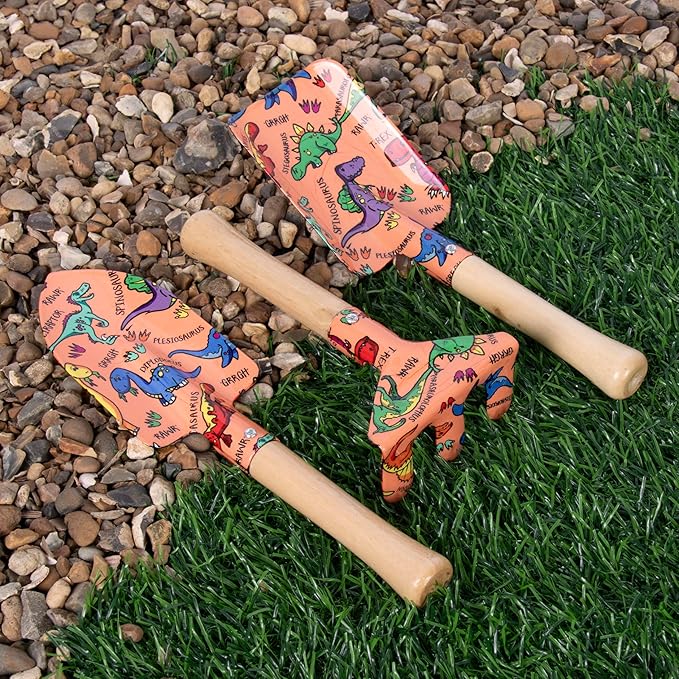 The Leonardo Collection Little Stars Dinosaur Garden Tool Set for Gardening | Ideal Tool Kit &amp Gardening Gifts for Women &amp Men | Durable Garden Tools &amp Hand Tools for Daily Garden Work