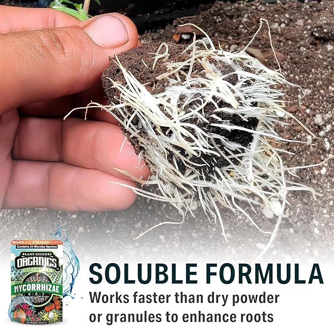Mycorrhizal Fungi OMRI Organic Root Enhancer for Plant Success Super Potent 20 Strain ECTO and ENDO Blend for Trees Vegetables and Houseplants Beneficial Bacteria Included Treats 3000 Plants