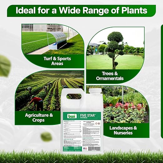 FiveStar 4-0-0 Micro Liquid Nitrogen Fertilizer - Fast Absorption for Ag/T&ampO Use - Urea-Based Plant Fertilizer with 7 Chelated Micronutrients (Magnesium Iron &amp More) + Yucca Kelp Humic Acid