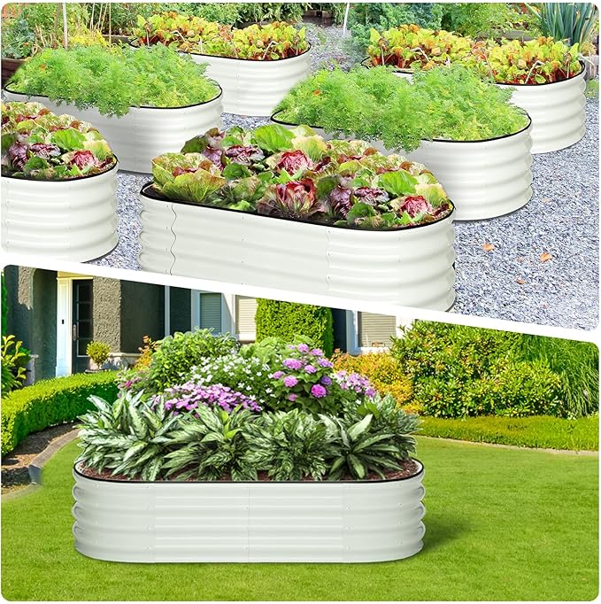 2pack Galvanized Raised Garden Bed Kit 4.5x2x1ft Easy Assembly Metal Raised Bed Deep Root Planter Box for VegetablesFlowersHerbs