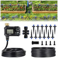 HIRALIY 50FT Automatic Drip Irrigation Kits with Garden Timer Garden Watering System for Patio Lawn Quick Connector Design Irrigation System Kit with Easy Programmable Water Timer