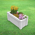 E&ampK Sunrise 43x20x20 Raised Garden Bed White Vinyl Above Ground Planter Box for Growing Vegetables Flowers Herbs DIY Gardening Yard Patio Lawn Outdoor (2 Pcs)