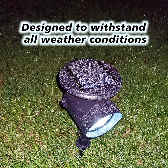 SciencePurchase 8 Pack Solar Powered LED Spot Lights - Automatic On at Dusk and Off at Sunrise Sturdy All-Weather Spotlights for Accent Lighting Safety &amp Security