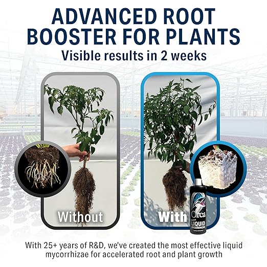 16 oz Orca Liquid Mycorrhizae for Plants - Mycorrhizal Fungi Root Stimulator and Booster - Enhance Plant Success with Microbes for Soil