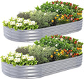 Galvanized Raised Garden Bed 8x4x1 FT Thickening Planter Boxes Outdoor Raised Beds for Gardening Easy Assembly Large Garden Bed for Vegetables Fruits Flowers (2-Pack)