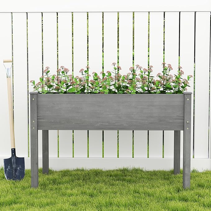 Raised Garden Bed Outdoor Horticulture with Legs Elevated Wood Raised Planter Boxes w/Stable Rectangle Structure Standing Planter for Vegetables Flowers Herbs Planting