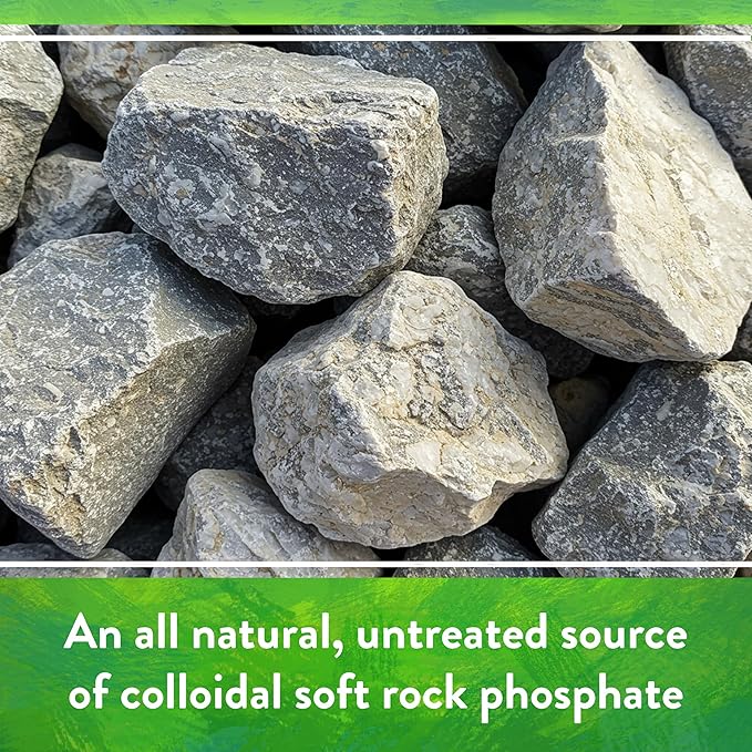 Down To Earth All Natural Fertilizers Organic Rock Phosphate - Calcium Phosphate Plant Food for Flower Beds and Vegetable Gardens 0-3-0 5 lb