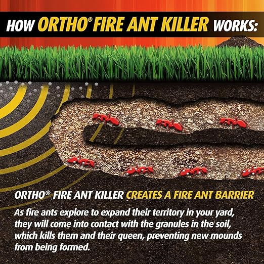 Ortho Fire Ant Killer Broadcast Granules Kills Mounds in 15 Minutes 6 Month Protection Treats 5000 sq. ft. 11.5 lb. (Pack of 4)