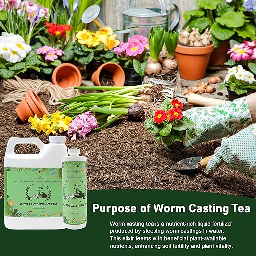 The Environet Worm Tea for Gardening Nuritish Fertilizer for Vegetables Flowers and Herbs (32 oz (1 Quart))