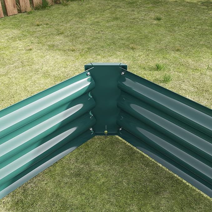 Raised Garden Bed Kit Metal Raised Bed G7.6x3.7x0.98ft for Flower Planters Vegetables Herb Green