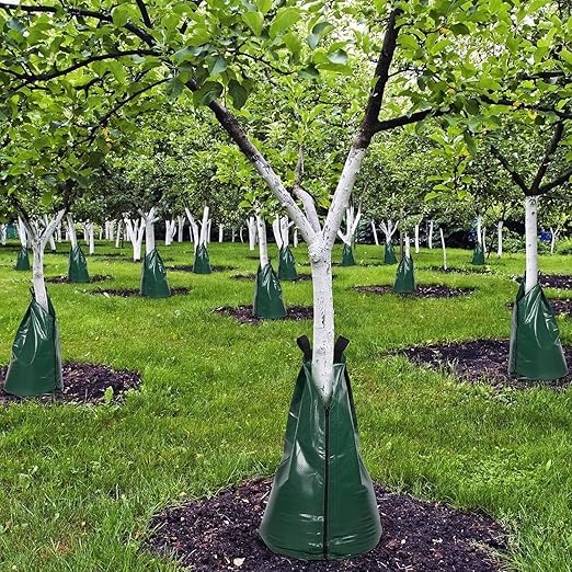 Tree Watering Bags Slow Release 3 Pack 20 Gallon - Water Bags for Trees with One-Way Zipper Wide Fill Opening &amp Handles - PVC Drip Irrigation Bag for Newly Planted &amp Established