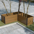 Modular Raised Garden Bed - Expandable Design with Composite Panels &amp Aluminum Frame - Perfect for Flowers Vegetables Herbs - Outdoor Planter Cuboid Box for Patio Balcony Backyard (Brown)