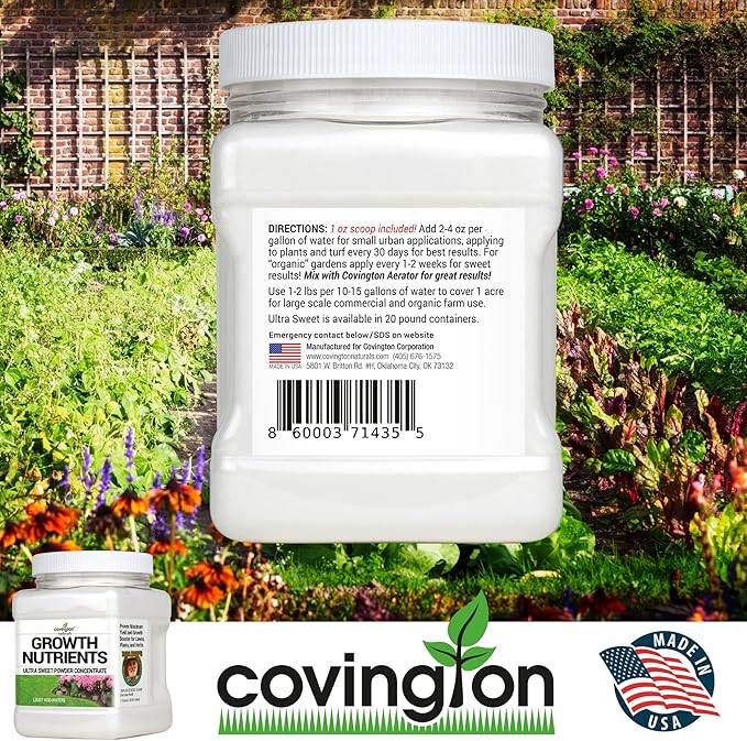 Covington Naturals BRIX Booster Growth Nutrients Powder Sweet Powder Concentrate Soil Plant Food Pure Dextrose Sugar for Plants Soil Food Nutrient Enhancer for Lawn and Garden