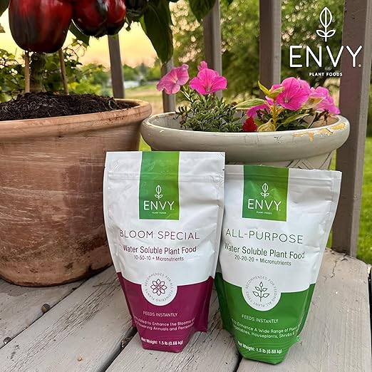 ENVY Bloom Special Plant Fertilizer for Flowering Plants 3 Pound - Makes 300 Gallons for Indoor and Outdoor Plants Pet Safe Water Soluble Made in USA