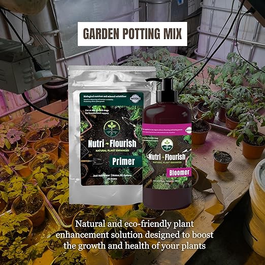 Primer and Bloomer – Natural Plant Enhancer | Soil &amp Root Support for Healthy Growth | Beneficial Bacteria Formula for Vegetables Flowers &amp Ornamentals | Garden &amp Potting Mix 2-Pack
