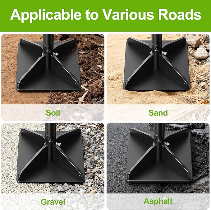 Heavy Duty Steel Tamper 48 Handle Tamper with Comfortable Rubber Grip 8×8 Garden Tamper Tool for Soil Gravel Asphalt &amp Lawn