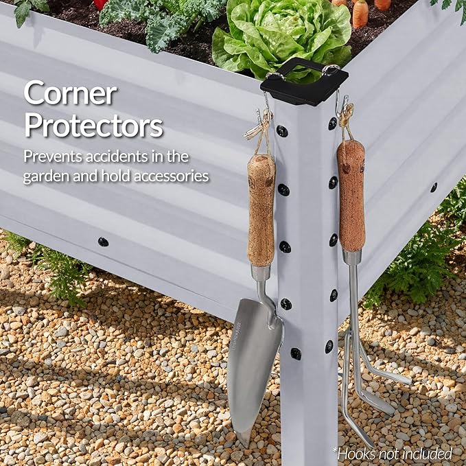 Best Choice Products 48x24x30in Galvanized Raised Garden Bed Metal Elevated Planter Box Vegetable Garden for Backyard Patio Balcony - Moonlight Gray