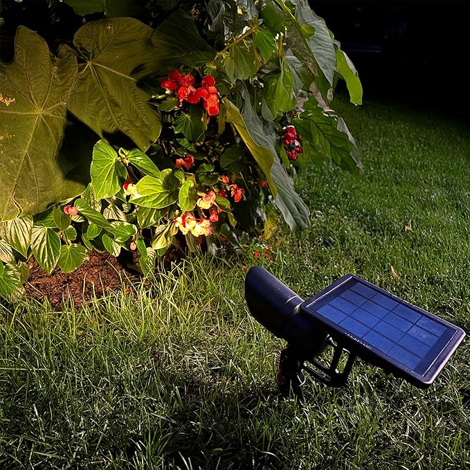 Gama Sonic Tri-Color Progressive Solar LED Spotlight with 100 Lumens Outdoor Black Cast Aluminum 3000K/4000K/5000K with Detachable Solar Panel (103i90090)