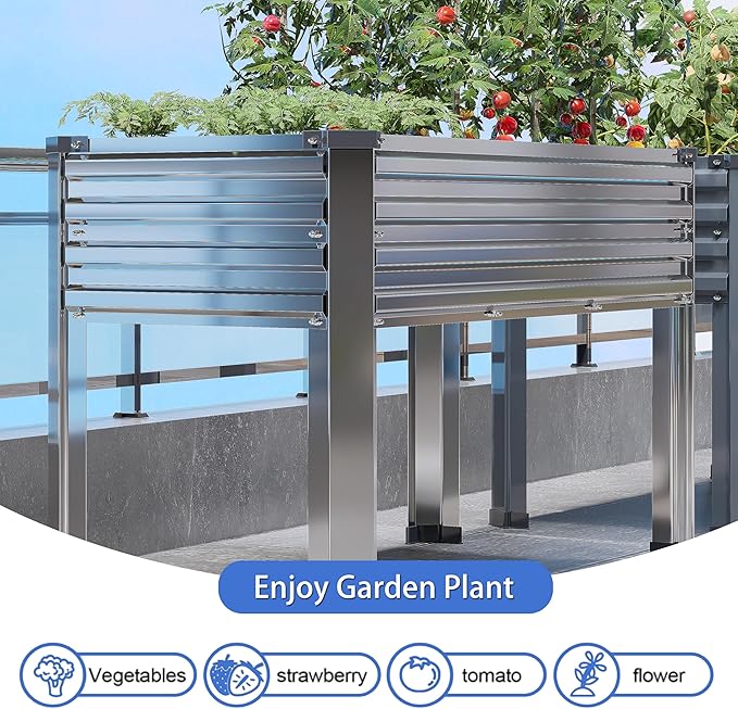 Galvanized Raised Garden Bed with Legs48×18×30in Elevated Planter Box for BackyardOutdoor Garden Patio Balcony 300lb CapacitySilver