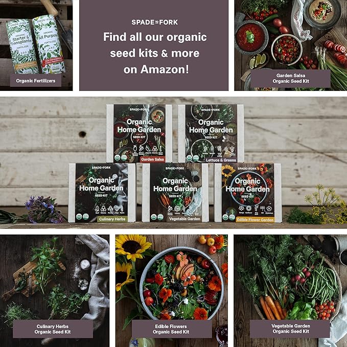 Organic Indoor Lettuce &amp Greens Garden Starter Kit - Certified USDA Organic Non GMO - Includes Spinach Kale Red Romaine Loose Leaf Lettuce Seeds for Planting Potting Soil Peat Pots