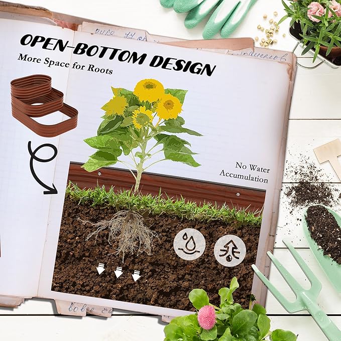 Outsunny 3-Tier Galvanized Steel Raised Garden Bed Kit 62.25 x 43 x 32.25 3 Combining Planter Boxes with Rubber Strip Edging Open Bottom for Backyard Garden Patio Brown