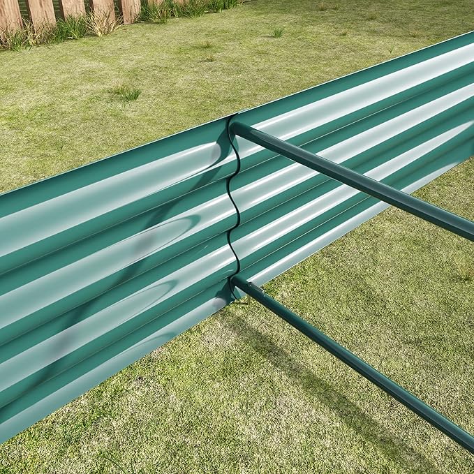 7.6x3.7x0.98ft Metal Raised Garden Bed Outdoor Planter Box for Flowers Plants Vegetables Herb Fruits Green
