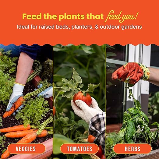 Sunday Garden Naturals Veggie + Tomato Plant Food Mix - Boost Growth in Vegetables Tomatoes &amp Herbs - 5-4-4 NPK Mix - for Indoor &amp Outdoor Use - Feeds for 4-6 Weeks - 2 Pack 2lb Mix