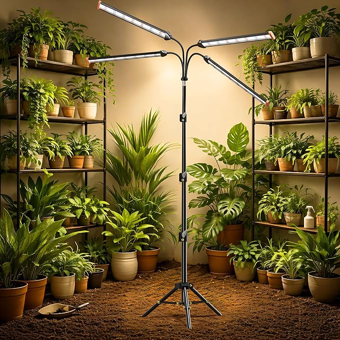 Grow Light with Stand for Indoor Plants3500K Warm White Plant Light with Red Blue LEDs for Indoor Tall Large Plants GrowingDimmable &amp Auto TimerHeight Adjustable 17-61