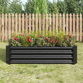 Metal Raised Garden Bed Rectangle Raised Planter 4×2×1ft for Flowers Plants Vegetables Herb Veezyo Black