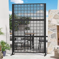 Modern Shade 4x6 FT Metal Privacy Screen with Artistic Modular Designs Decorative Patio Privacy Fence &amp Garden Divider Freestanding Outdoor Metal Fence Panel Weather-Resistant (Petal Weave)