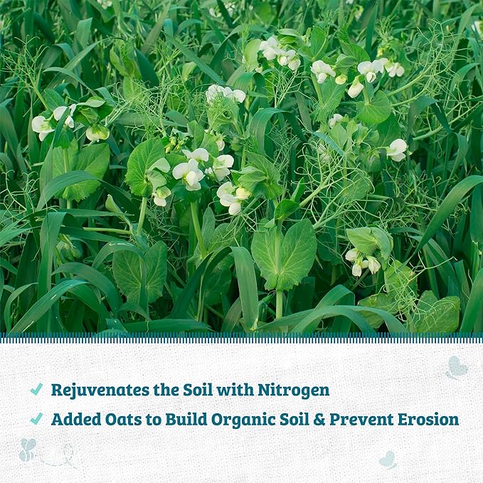 Back to The Roots 100% Organic Field Pea (with Oats) Cover Crop Seeds Covers ~1000 sq. ft.