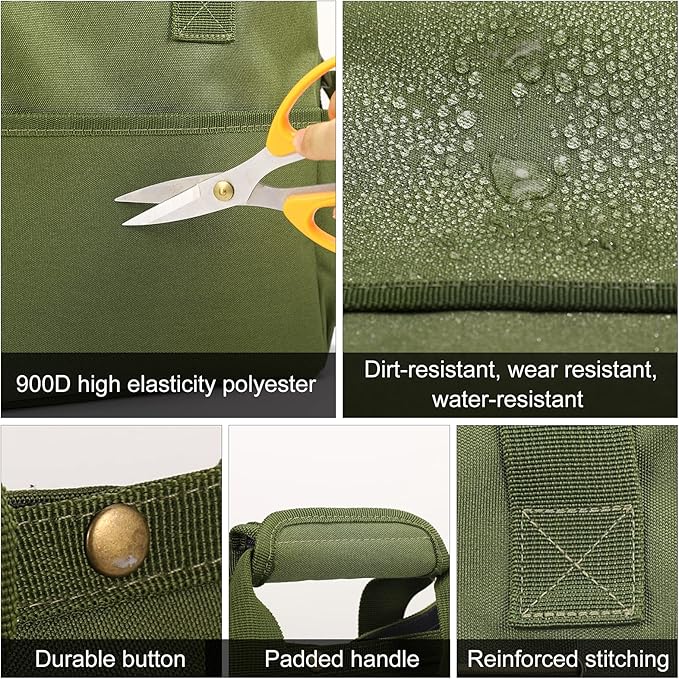 Housolution 900D Standable Gardening Tool Bag and 10 PCS Gardening Tool Set with Large Garden BagFloral Pattern Gardening Tool Set Gifts for WomenHome Tools Organizer Garden Tool Kit Holder