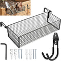 Metal Raised Garden Bed Hanging Storage Basket Includes Hooks 15.6 x 5.8 x 3.8in Flower Bed Clip-On Hanging Organizer Basket for Raised Garden Beds Kit for Gardening Tools &amp Supplies
