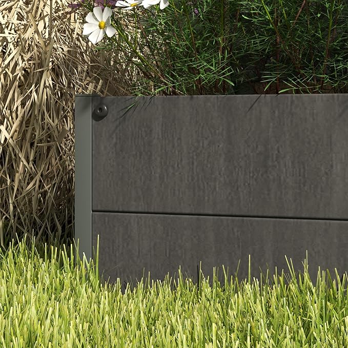 Outsunny Raised Garden Bed with Trellis for Climbing Plants Planter Box with Self Draining Gap Freestanding Trellis Planter for Outdoor Patio Deck 35.75 x 15 x 70.75 Dark Gray