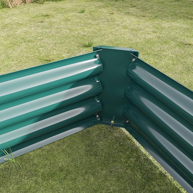 Metal Raised Garden Bed Rectangle Raised Planter 4×2×1ft for Flowers Plants Vegetables Herb