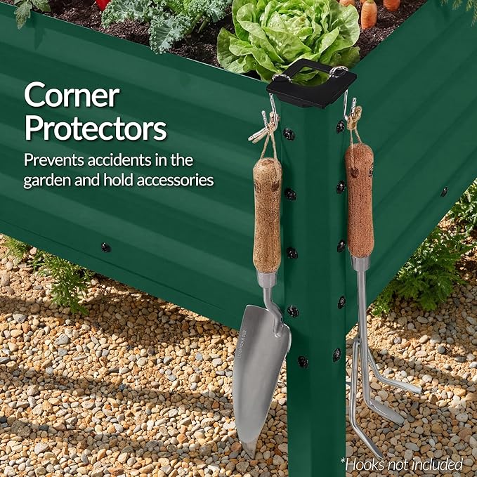 Best Choice Products 48x24x30in Galvanized Raised Garden Bed Metal Elevated Planter Box Vegetable Garden for Backyard Patio Balcony - Dark Green
