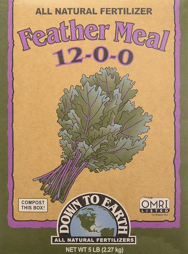Down To Earth Organic Feather Meal Fertilizer Mix 12-0-0 5 lb