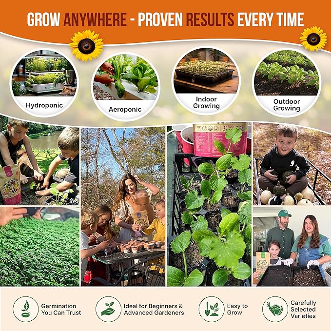 Organo Republic 25 Summer Vegetable Garden Seed Variety Pack - 6510+ Non-GMO Heirloom Veggie &amp Greens Seeds for Outdoors &amp Indoor Home Garden Including Collards Pepper Okra Onion Bean C