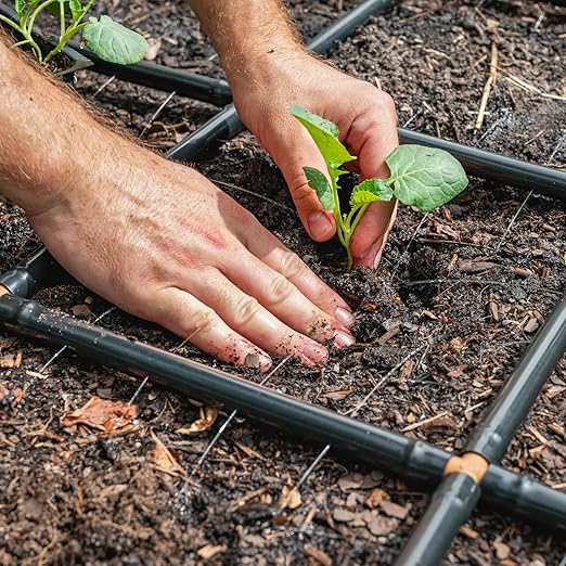 Garden Grid Watering System | Raised Garden Bed Drip Irrigation System – But Better | Pre-Assembled Waters Every Plant Evenly 2-Minute Setup | Square Foot Gardening Grid | US-Made (Cornerless 2x8)