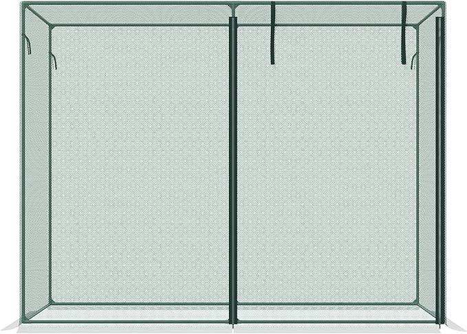 6' x 3' Crop Cage Plant Protection Tent with Zippered Doors for Vegetable Garden Backyard Green