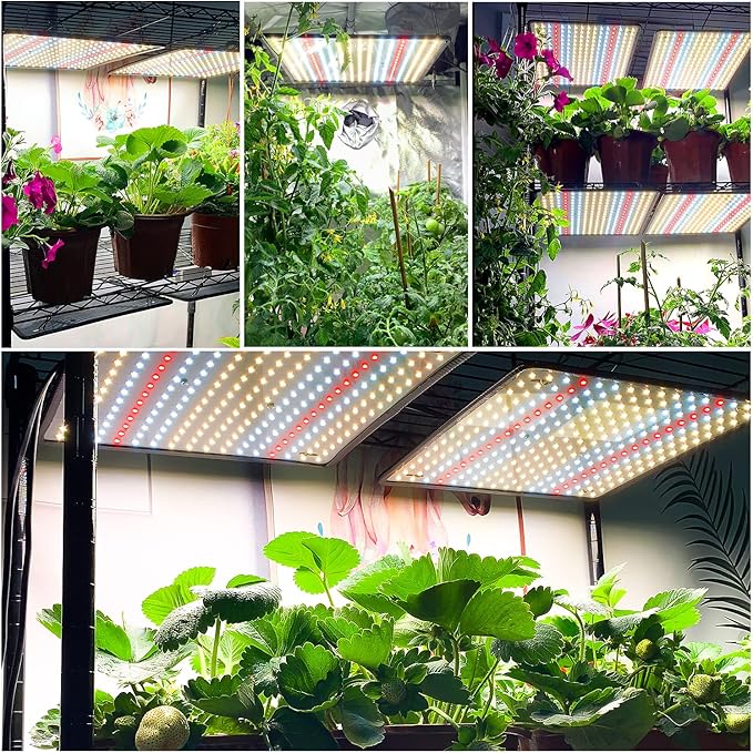 Grow Light (2-Pack) 200W LED Grow Lights for Indoor Plants Full Spectrum Plant Growing Lamps for Seedling Veg and Bloom