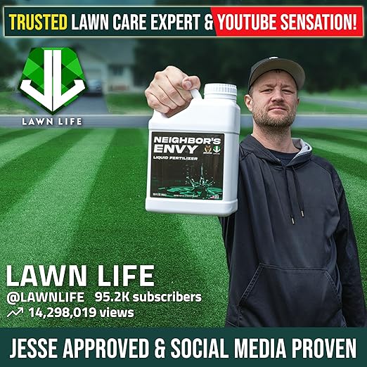 PetraMax Neighbor’s Envy Grass Fertilizer for Lawn &amp Garden 2 Gallon Covers up to 32000 sq.ft. 7-in-1 Liquid Lawn Fertilizer Concentrate for Deep Green Turf - Includes Nitrogen/Iron/Humic/Sea Ke
