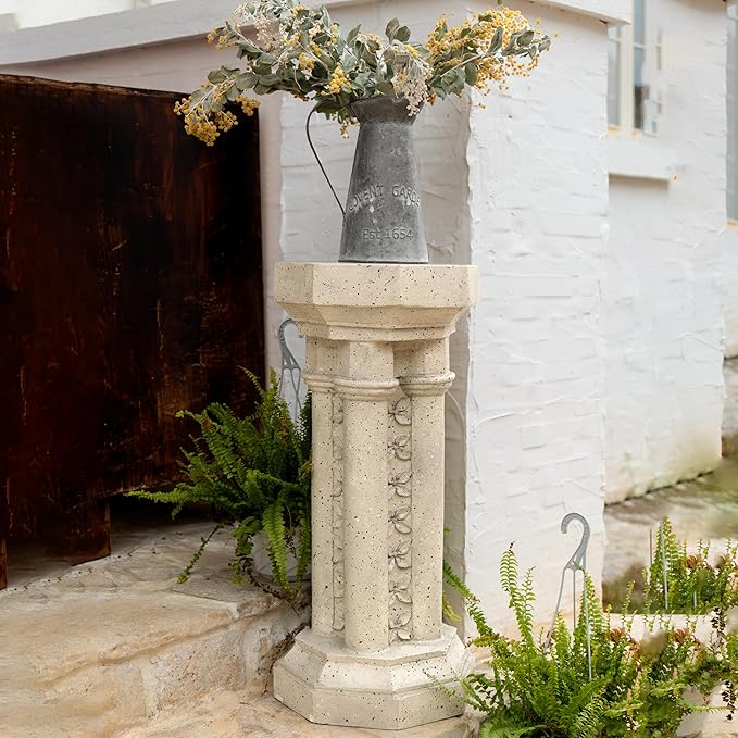 Pedestal Column Plant Stand 23.25 Inch Indoor and Outdoor