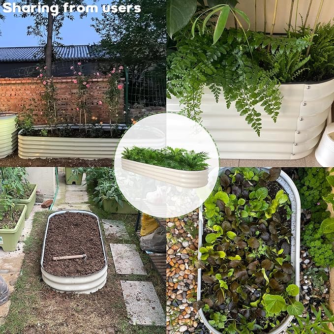 Galvanized Raised Garden Bed Kit Outdoor Metal Garden Planter Box for Backyard Gardening Planting Vegetables and Patio (94.4x23.6x11.8)