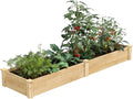 Greenes Fence Classic Cedar Raised Garden Bed 2' x 8' x 10.5 (1/2 Thick) - Made in USA with North American Cedar